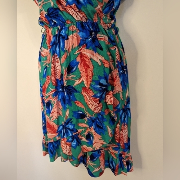 ZARA tropical floral print wrap dress xs - Picture 9 of 16